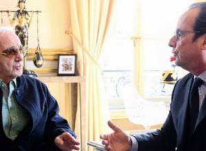 Charles Aznavour and Francois Hollande discuss situation in Artsakh