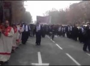 Saint Sargis is walking in Yerevan   