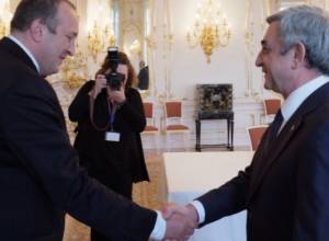 Serzh Sargsyan, Giorgi Margvelashvili discuss Armenia-Georgia relations in Prague