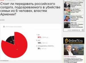 Eighty-one percent voted for handover of Russian soldier to Armenia