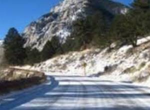 На трассе Артик-Алагяз гололед