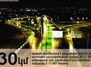 Արտաքին լուսավորության ցանցն ընդլայնվել է 230 կմ-ով