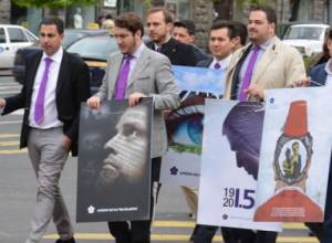 DEMYC members hold march in Yerevan in commemoration of Armenian Genocide victims