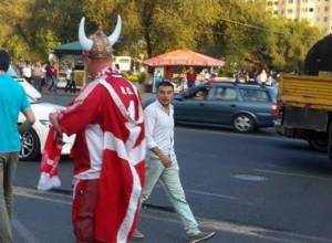 Yerevan preparing for Armenia vs. Denmark qualifier with beer and horns