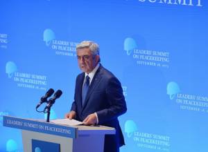 Serzh Sargsyan makes address at UN Summit on Peacekeeping Operations