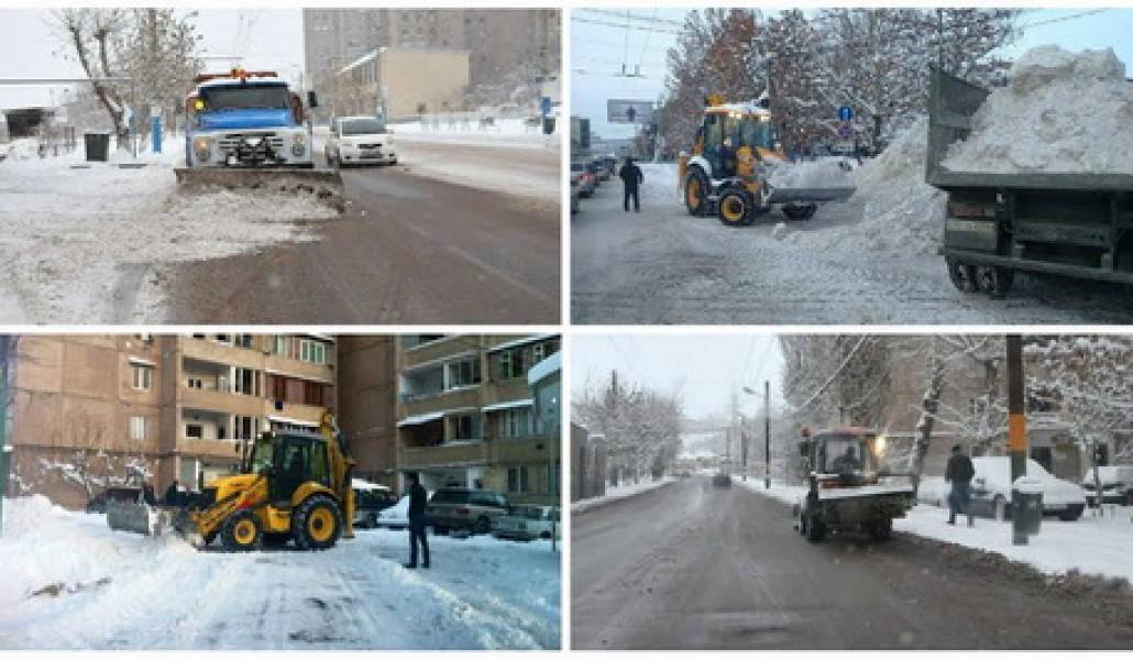 Ձնամաքրման աշխատանքներ բակային տարածքներում