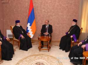 Artsakh President meets Armenian patriarchs in Stepanakert