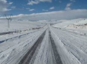 Black ice on roads in Goris