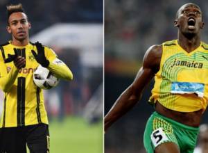 Pierre-Emerick Aubameyang challenges Usain Bolt