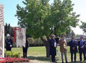 Khachkar commemorating the Holy Martyrs of the Armenian Genocide installed in Miralfiore park in Pesaro