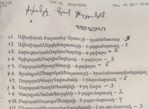 Taron Margaryan's headquarters receives fax from police