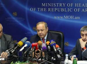 Minister of Health giving press conference