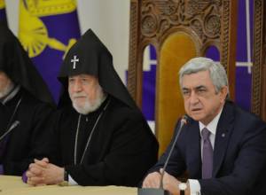 Serzh Sargsyan attends the Church Representative Assembly