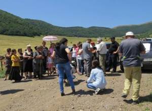 Residents of Ardvi village close road