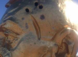 Unknown people fired shots in the direction of Garegin Nzhdeh’s bust