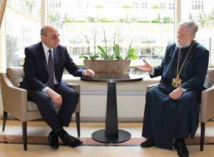 Bako Sahakyan met in Brussels with Catholicos of the Great House of Cilicia Aram I