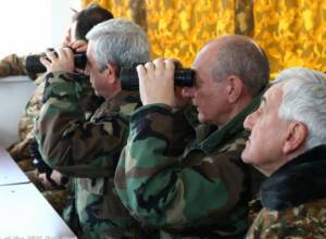 Bako Sahakyan and Serzh Sargsyan visited military units located in the republic’s central and eastern parts