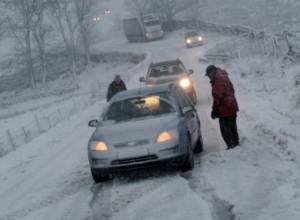 Snowfall on roads of Sisian, Goris and Meghri
