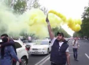Action: protest action participant rushed