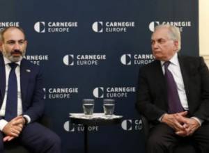 Nikol Pashinyan makes speech at Carnegie Europe research center