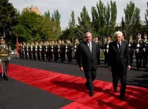 official welcoming ceremony of the President of the Republic of Italy takes place