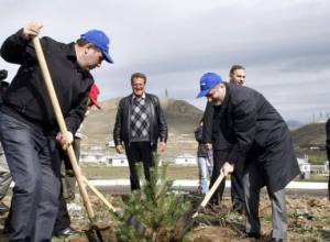 Вручил сертификат и посадил дерево