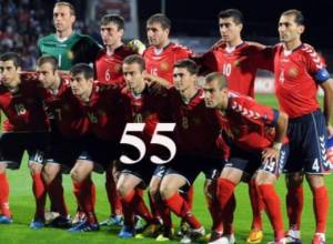 Armenia comes 55th in FIFA rankings