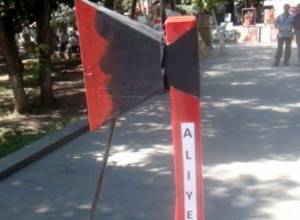 Only organizer takes part in protest with axes