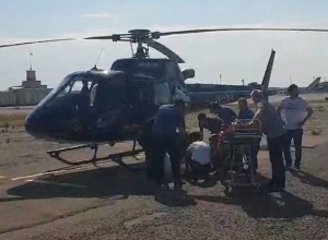 Одного из пострадавших от аварии в Грузии перевозят в Армению на вертолете санавиации