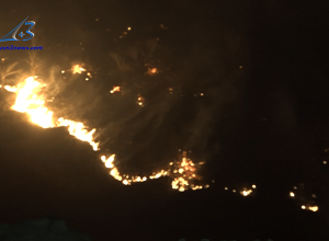 Пожар на дороге, ведущей в квартал Мадан в Алаверди