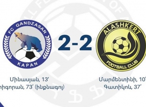 Հայաստանի ֆուտբոլի ԲԽ․ «Գանձասար-Կապանն» ու «Ալաշկերտը» չպարզեցին հաղթողին