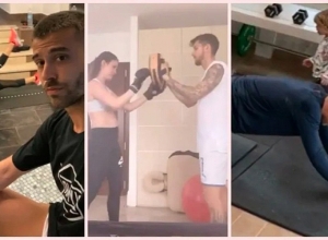 Roma players train at home