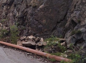 Обвал на дороге Ахтала-Шамлух