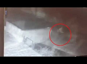 Изображенный в видеоматериале гражданин бросает в реку два мусорных ведра на проспекте Мясникяна