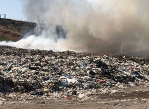 На мусорной свалке в Нубарашене вспыхнул пожар