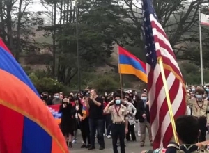 Armenian community of San Francisco stage rally and candlelight vigil