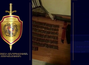 Полиция Сюника обнаружила вывезенные из Арцаха пулемет «Калашников» и несколько сотен патронов