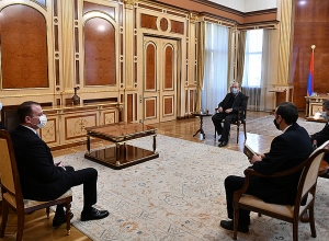 Президент сегодня принял председателя партии «Одна Армения» Артура Казиняна и члена политсовета Владимира Мартиросяна