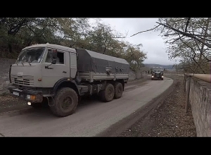 Сопровождение автоколонны ВС Азербайджана в Нагорном Карабахе