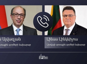 Ара Айвазян провел телефонный разговор с министром иностранных дел Литвы Линасом Линкявичусом