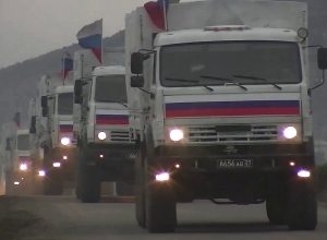 Доставка гуманитарной помощи российскими миротворцами в Кельбаджарский район