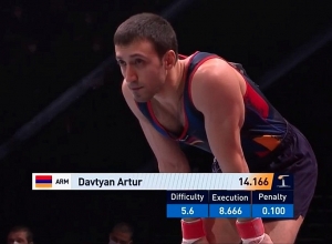 Մարմնամարզիկ Արթուր Դավթյանին չհաջողվեց նվաճել եվրոպական 2-րդ ոսկե մեդալը