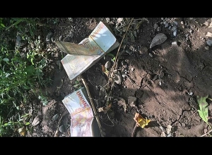 Ոստիկաններին տեսնելով՝ բակ են նետել պոլիէթիլենային տոպրակով ընտրակաշառքը․ ոստիկանության տեսանյութը