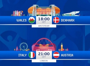 Եվրո-2020, 14-րդ օր. անհաշտ մրցակիցներ` Ուելս-Դանիա, Իտալիա-Ավստրիա