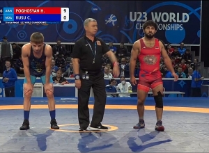 Հրաչյա Պողոսյանը արագ հաղթեց մոլդովացի ըմբիշին և բրոնզե մեդալ նվաճեց. ըմբշամարտի Մ-23 ԱԱ