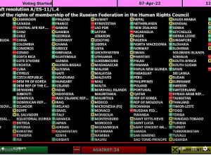 Генеральная ассамблея приостановила участие РФ в Совете по правам человека ООН