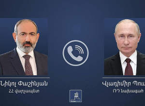 Նիկոլ Փաշինյանը հեռախոսազրույց է ունեցել Վլադիմիր Պուտինի հետ․ Կրեմլ