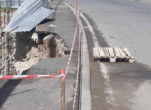 Обвал на улице Гоголя в Ереване
