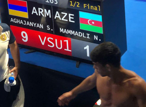 Սուրեն Աղաջանյանը 9:1 հաշվով հաղթեց ադրբեջանցի ըմբիշին և մտավ եզրափակիչ