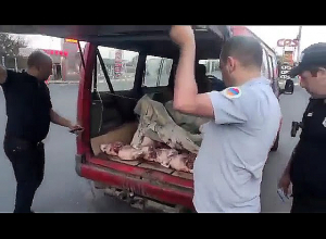 Առանց սպանդանոցային մորթը հավաստող փաստաթղթի միս տեղափոխող անձանց նկատմամբ կազմվել է արձանագրություն